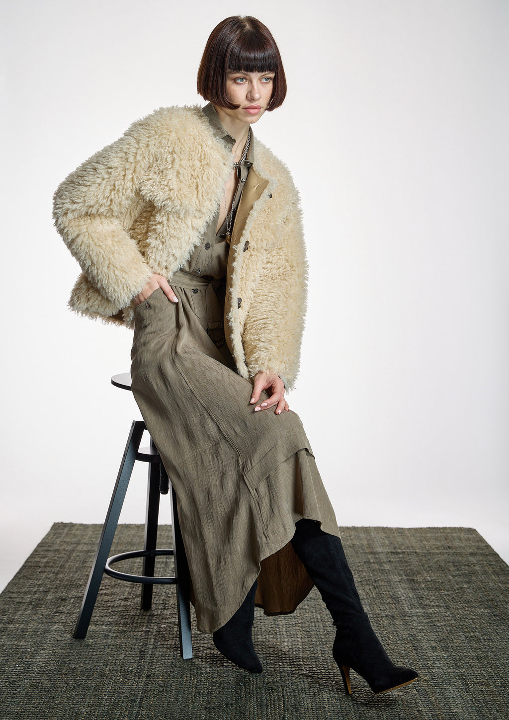 Chaqueta ALBA CONDE teddy cruda