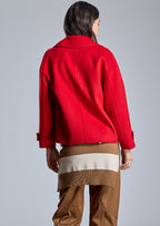 Chaqueta ALBA CONDE corta color rojo con solapa