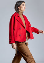 Chaqueta ALBA CONDE corta color rojo con solapa