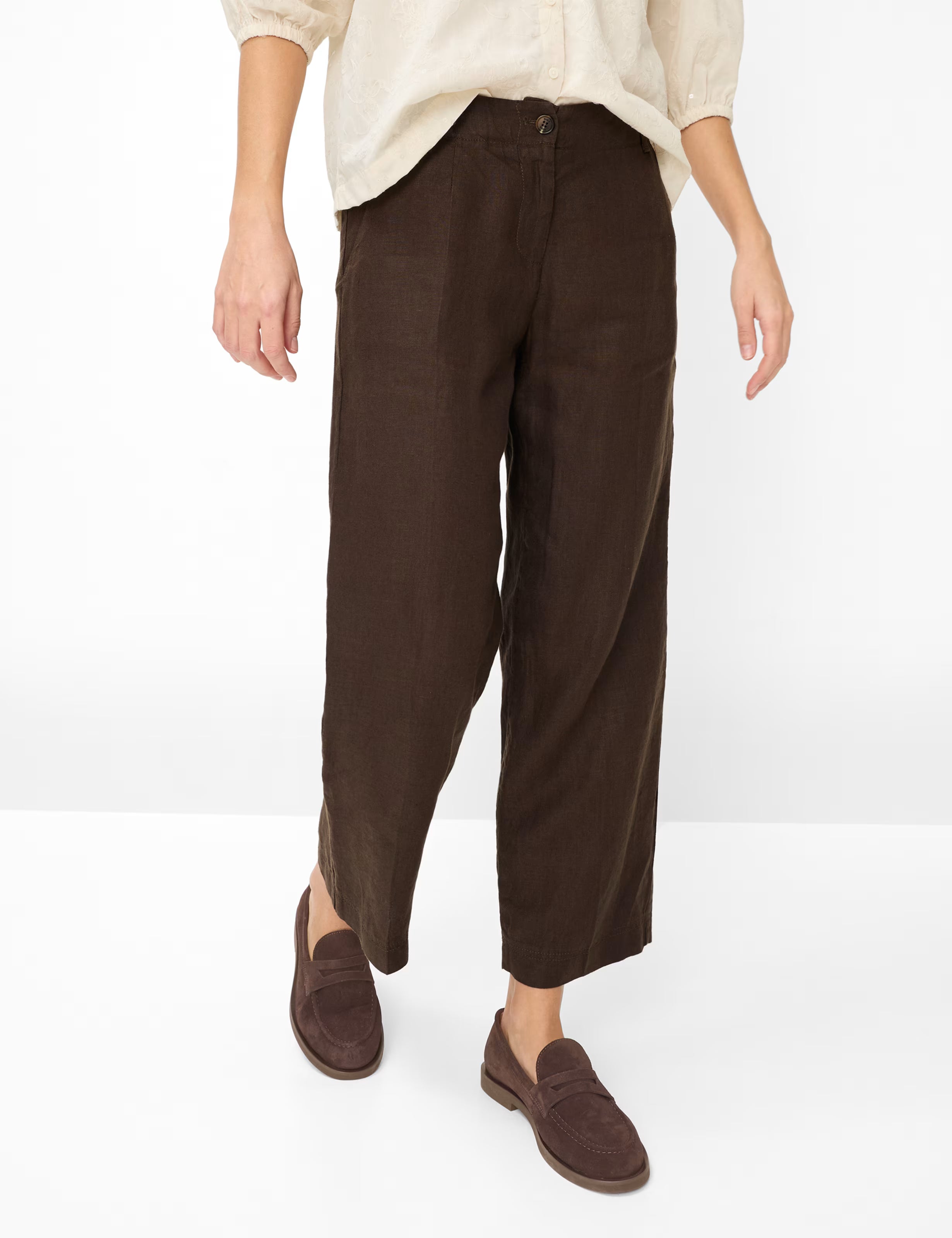 Pantalón BRAX FEEL GOOD lino marrón MAINE
