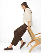 Pantalón BRAX FEEL GOOD lino marrón MAINE