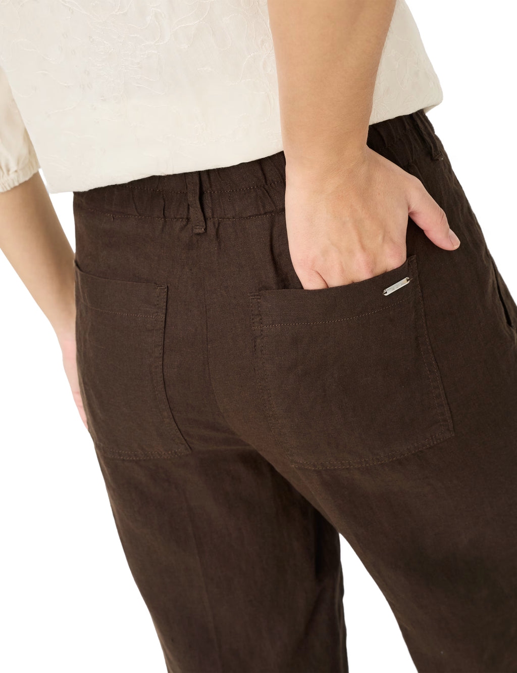 Pantalón BRAX FEEL GOOD lino marrón MAINE