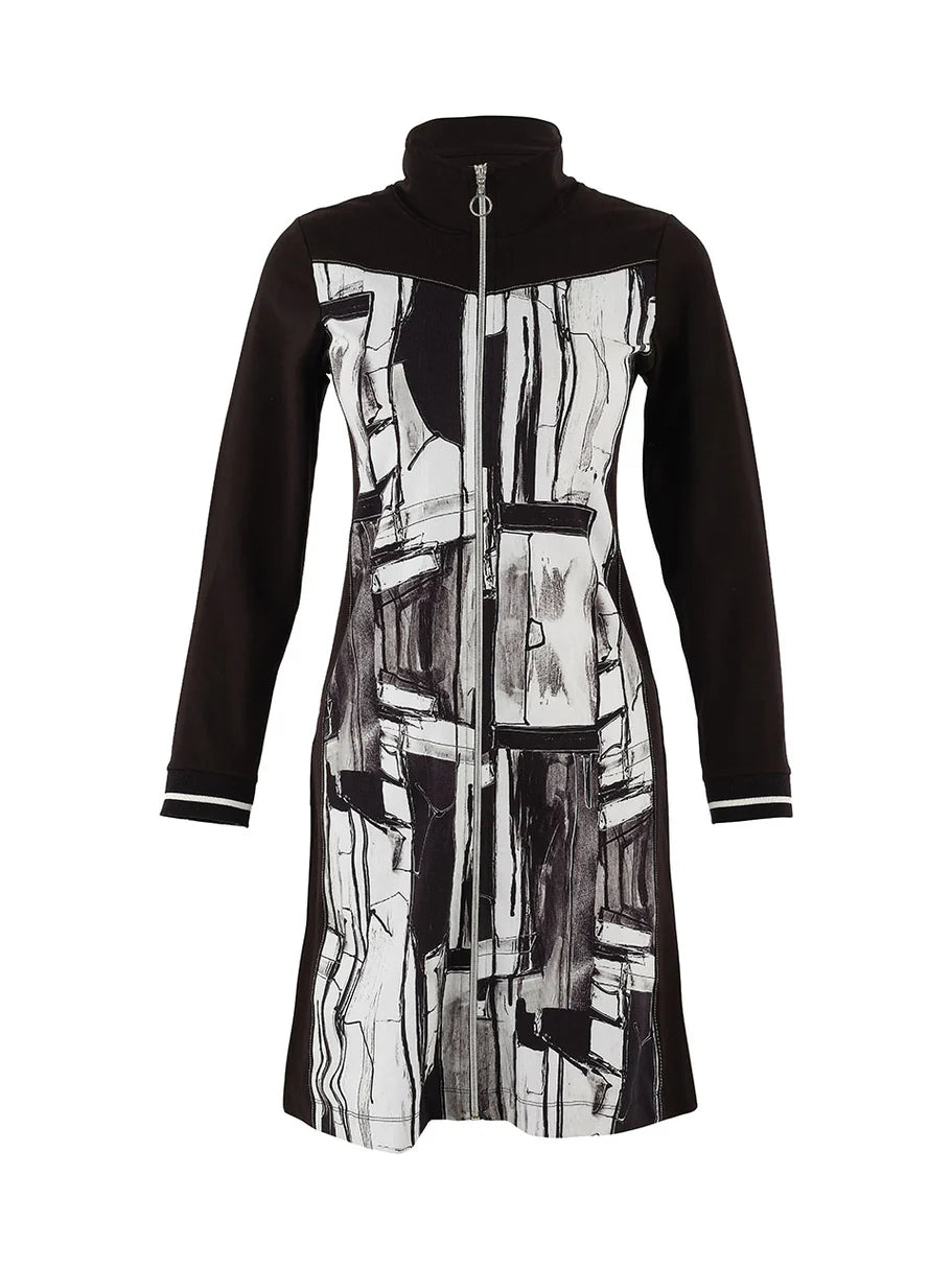 Vestido DOLCEZZA MONTREAL blanco y negro con cremallera