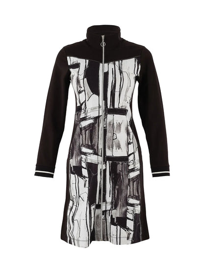 Vestido DOLCEZZA MONTREAL blanco y negro con cremallera