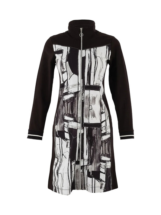 Vestido DOLCEZZA MONTREAL blanco y negro con cremallera