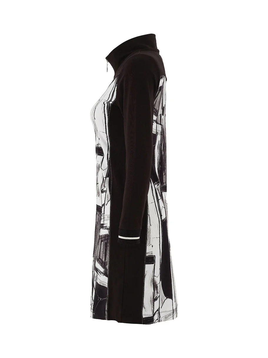 Vestido DOLCEZZA MONTREAL blanco y negro con cremallera