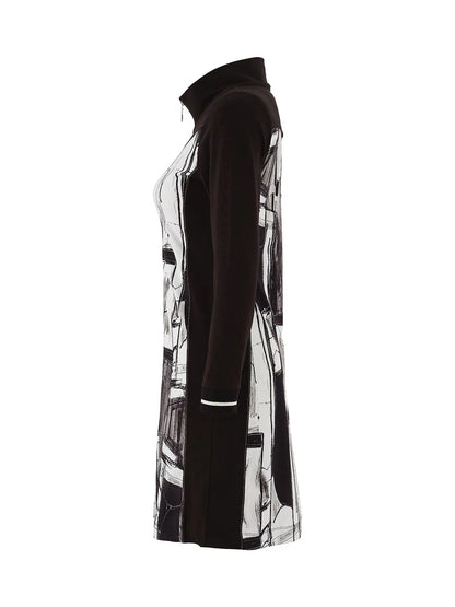 Vestido DOLCEZZA MONTREAL blanco y negro con cremallera