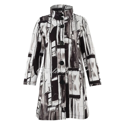 Chaqueta DOLCEZZA MONTREAL larga en blanco y negro