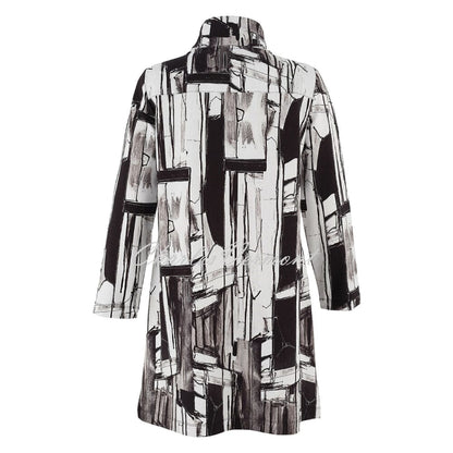 Chaqueta DOLCEZZA MONTREAL larga en blanco y negro