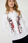 Camisa DOLCEZZA MONTREAL blanca con estampado