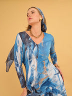 Vestido DOLCEZZA MONTREAL evasé en azules