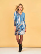 Vestido DOLCEZZA MONTREAL evasé en azules