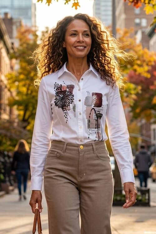 Camisa DOLCEZZA MONTREAL blanca adornada