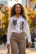 Camisa DOLCEZZA MONTREAL blanca adornada