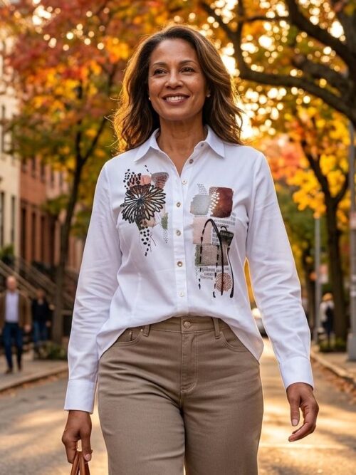 Camisa DOLCEZZA MONTREAL blanca adornada