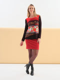 Camiseta DOLCEZZA MONTREAL de flores rojas
