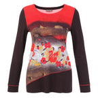 Camiseta DOLCEZZA MONTREAL de flores rojas