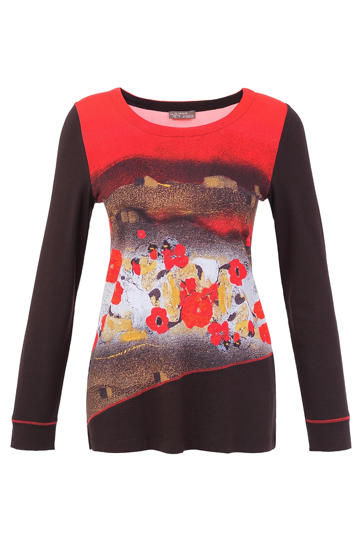 Camiseta DOLCEZZA MONTREAL de flores rojas