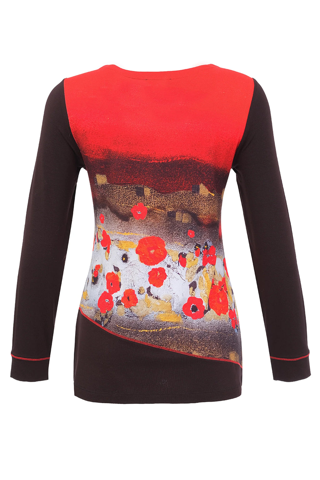 Camiseta DOLCEZZA MONTREAL de flores rojas