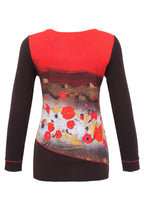 Camiseta DOLCEZZA MONTREAL de flores rojas