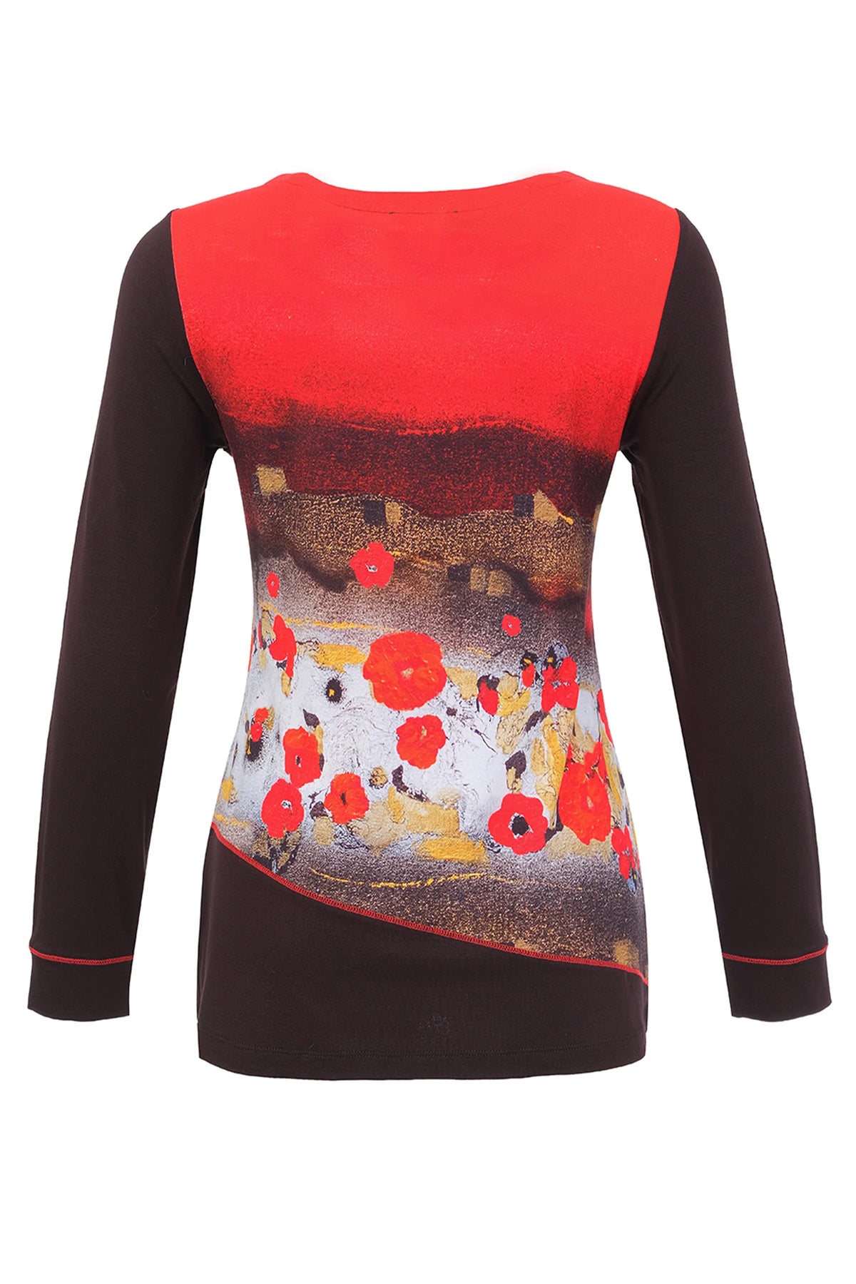 Camiseta DOLCEZZA MONTREAL de flores rojas