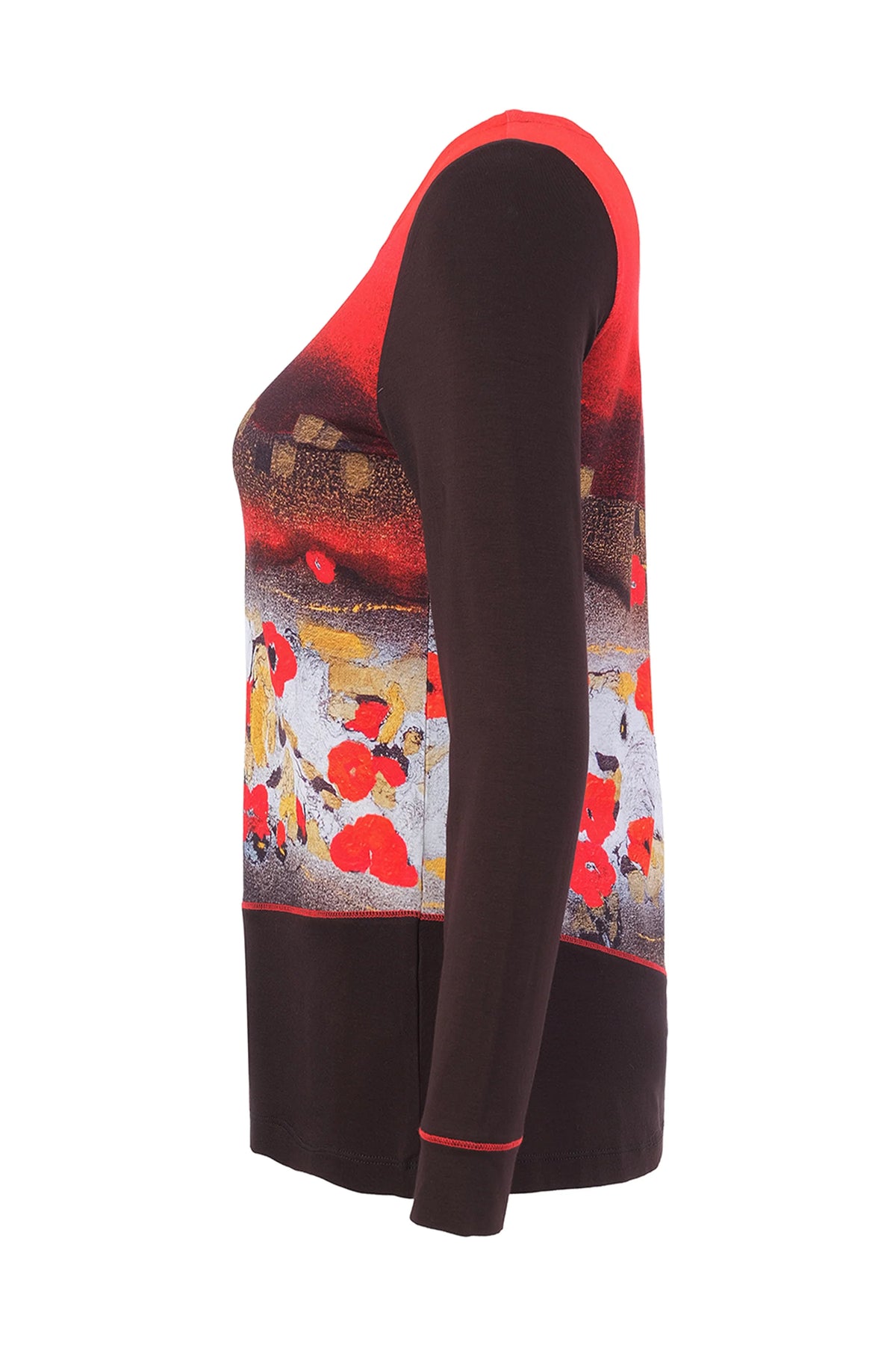 Camiseta DOLCEZZA MONTREAL de flores rojas