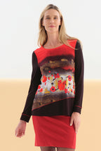 Camiseta DOLCEZZA MONTREAL de flores rojas