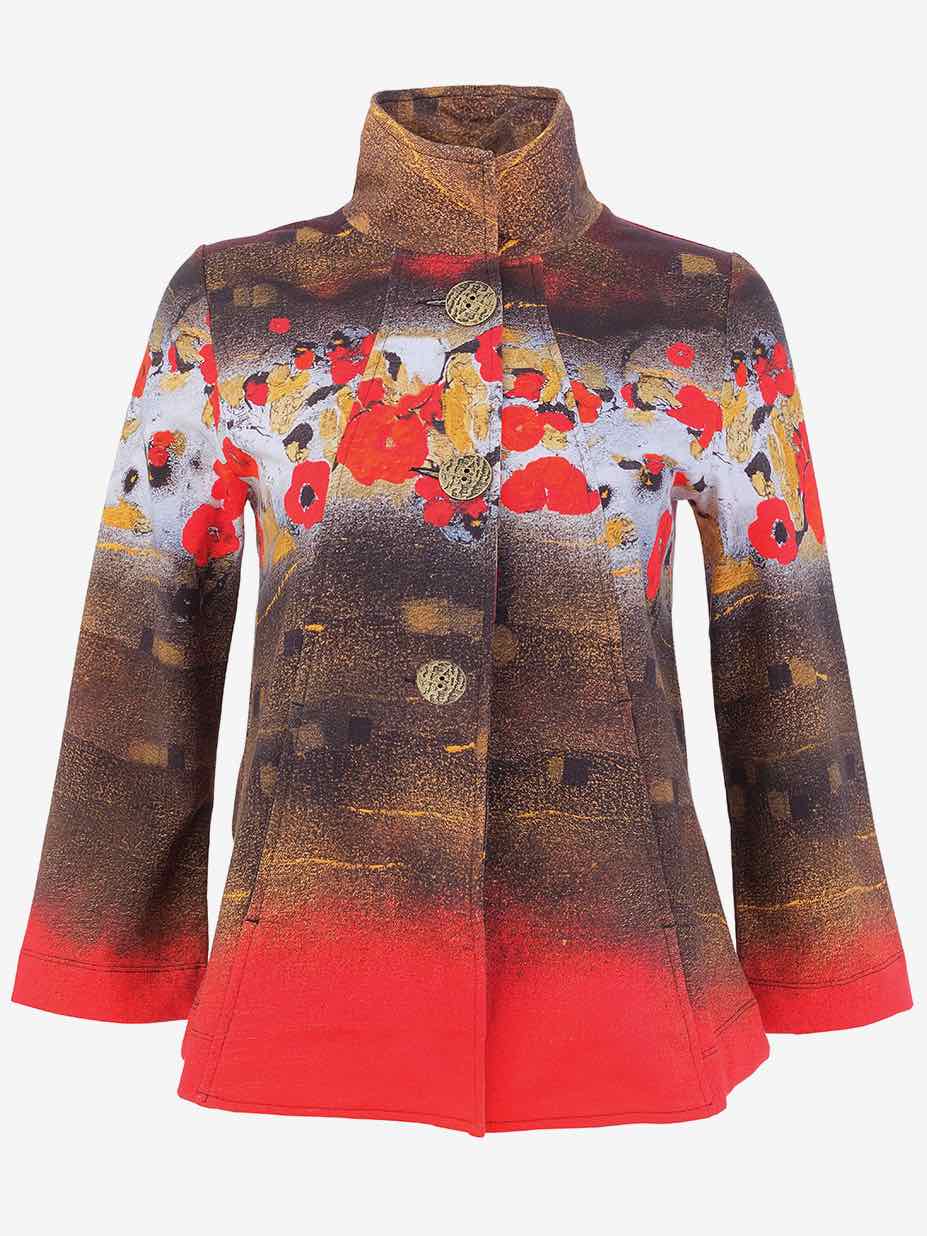 Chaqueta DOLCEZZA MONTREAL estampado floral rojo intenso
