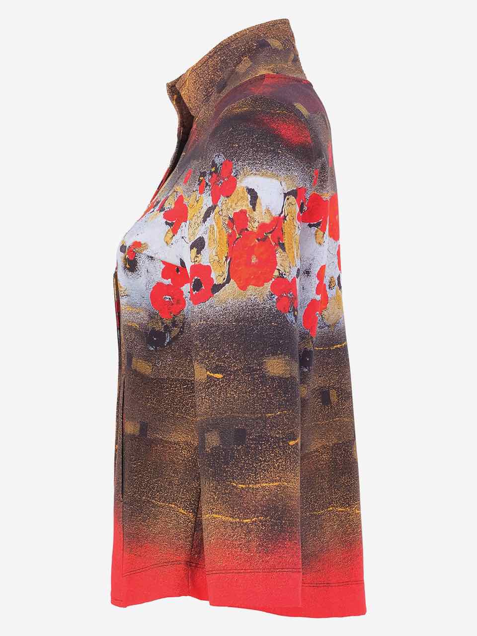 Chaqueta DOLCEZZA MONTREAL estampado floral rojo intenso