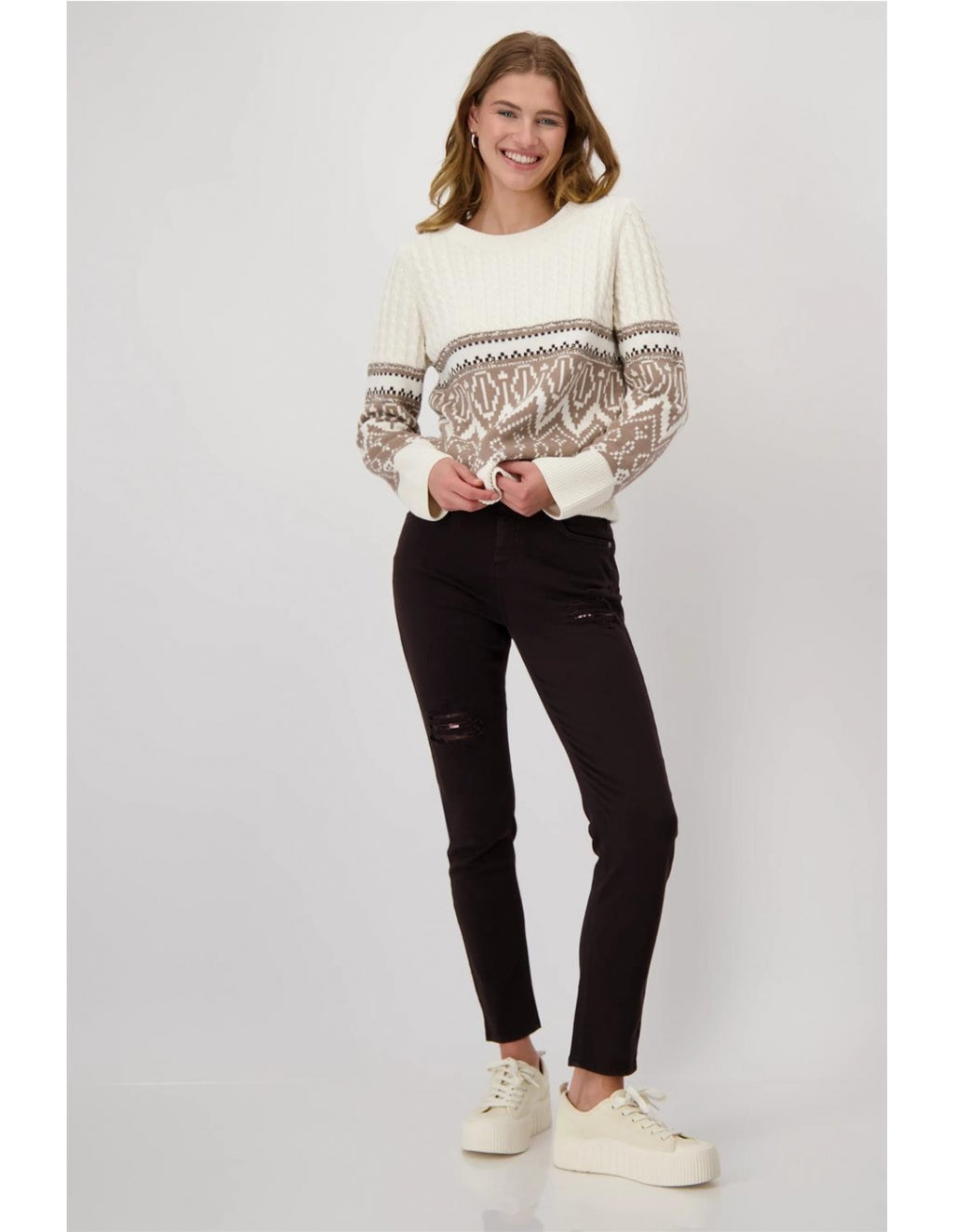 Pantalón MONARI desgastado marrón chocolate