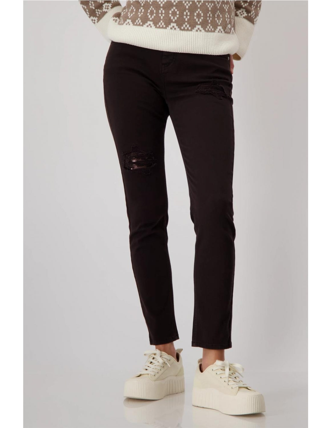 Pantalón MONARI desgastado marrón chocolate