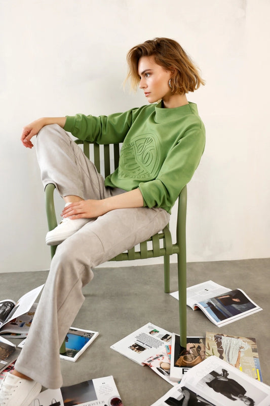 Sudadera MONARI con estampado 3D verde