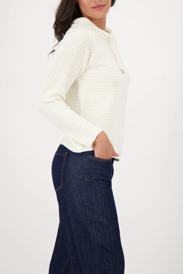 Jersey MONARI en canalé color blanco