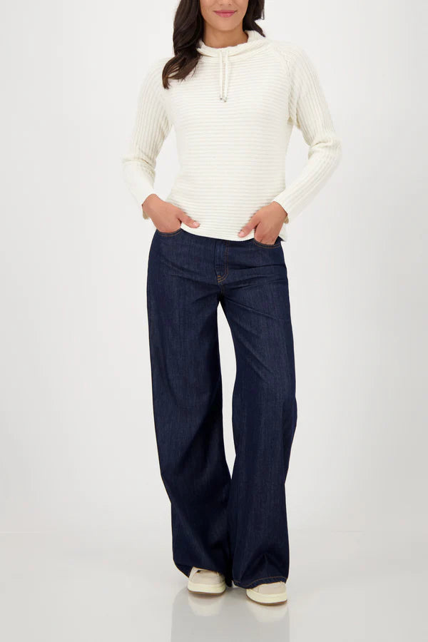 Jersey MONARI en canalé color blanco