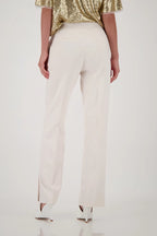 Pantalón MONARI recto con raya color crudo