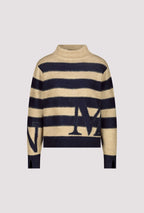 Jersey MONARI de rayas azul con letra