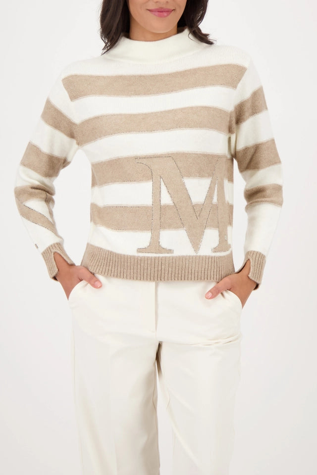 Jersey MONARI de rayas beige