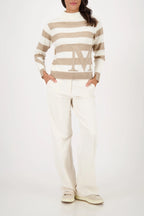 Jersey MONARI de rayas beige