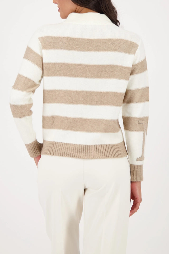 Jersey MONARI de rayas beige