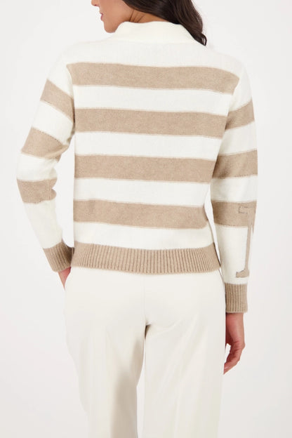 Jersey MONARI de rayas beige