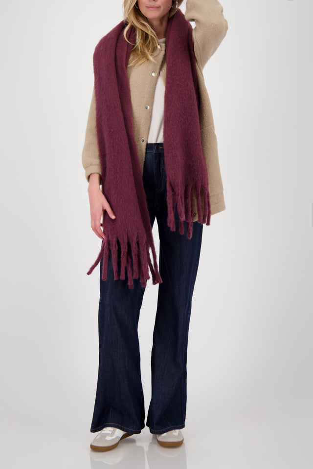 Bufanda MONARI color burdeos esponjosa