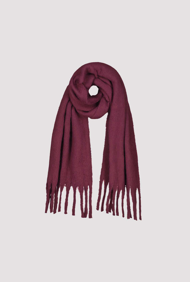Bufanda MONARI color burdeos esponjosa