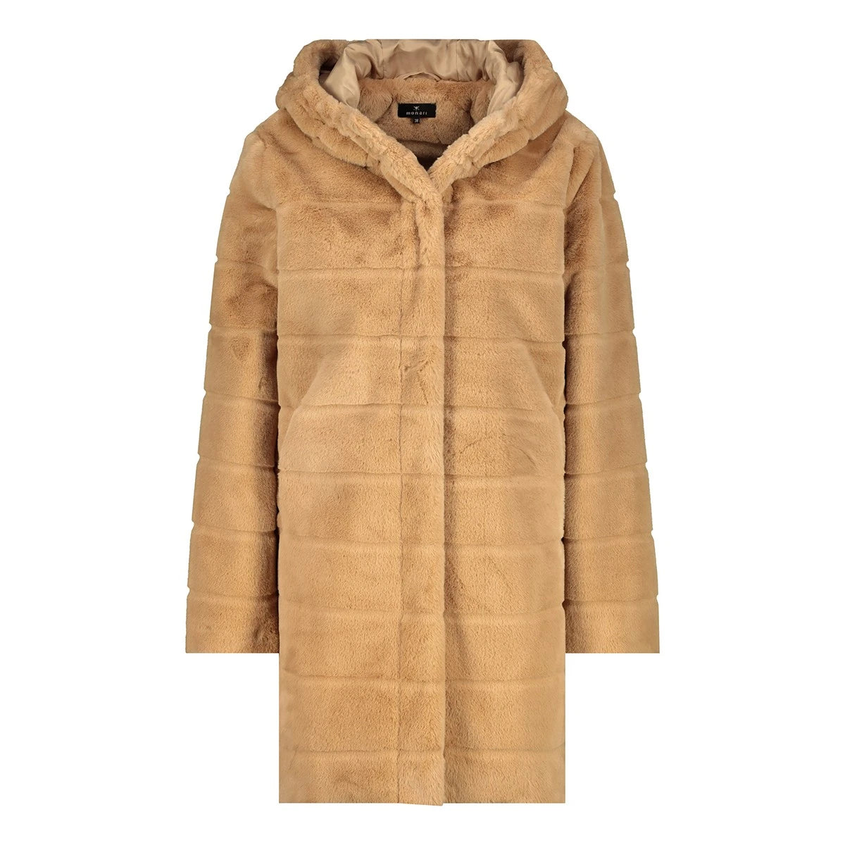 Abrigo MONARI simil piel con capucha