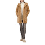 Abrigo MONARI simil piel con capucha