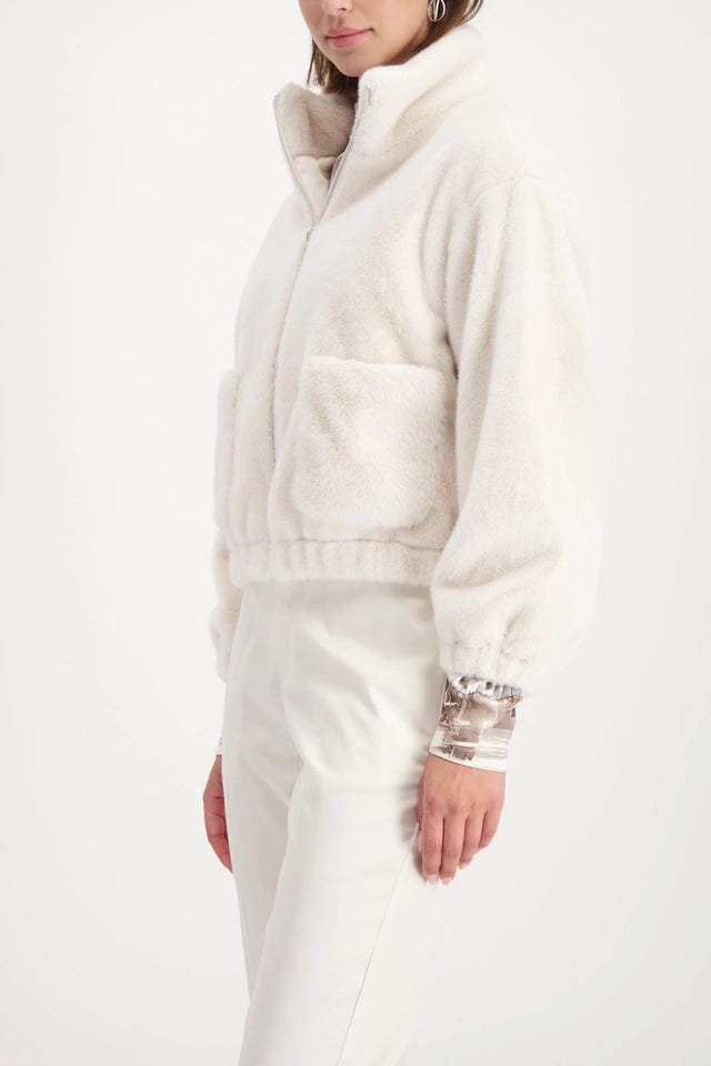 Chaqueta MONARI de pelo en color crudo