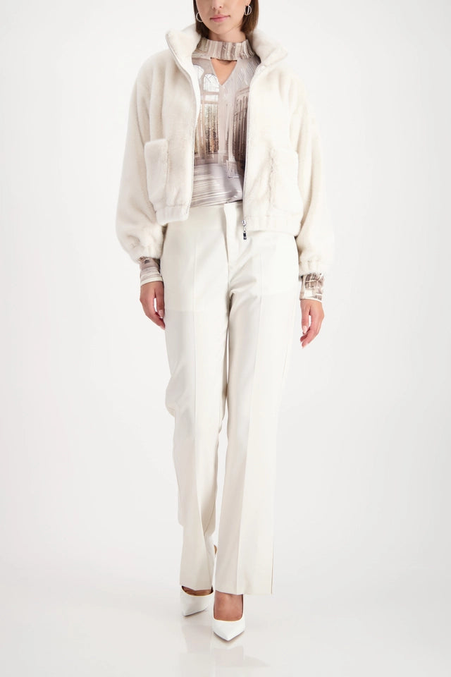 Chaqueta MONARI de pelo en color crudo