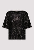 Camisa MONARI de lentejuelas negra