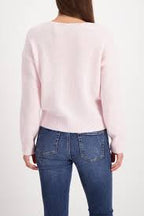 Jersey MONARI de punto color rosa emplovado
