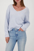 Jersey MONARI cuello pico azul