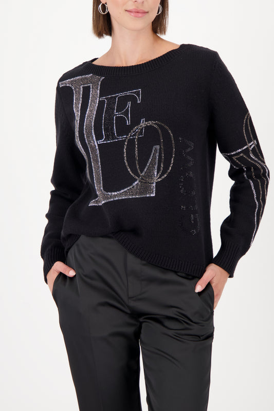 Jersey MONARI con pedrería color negro